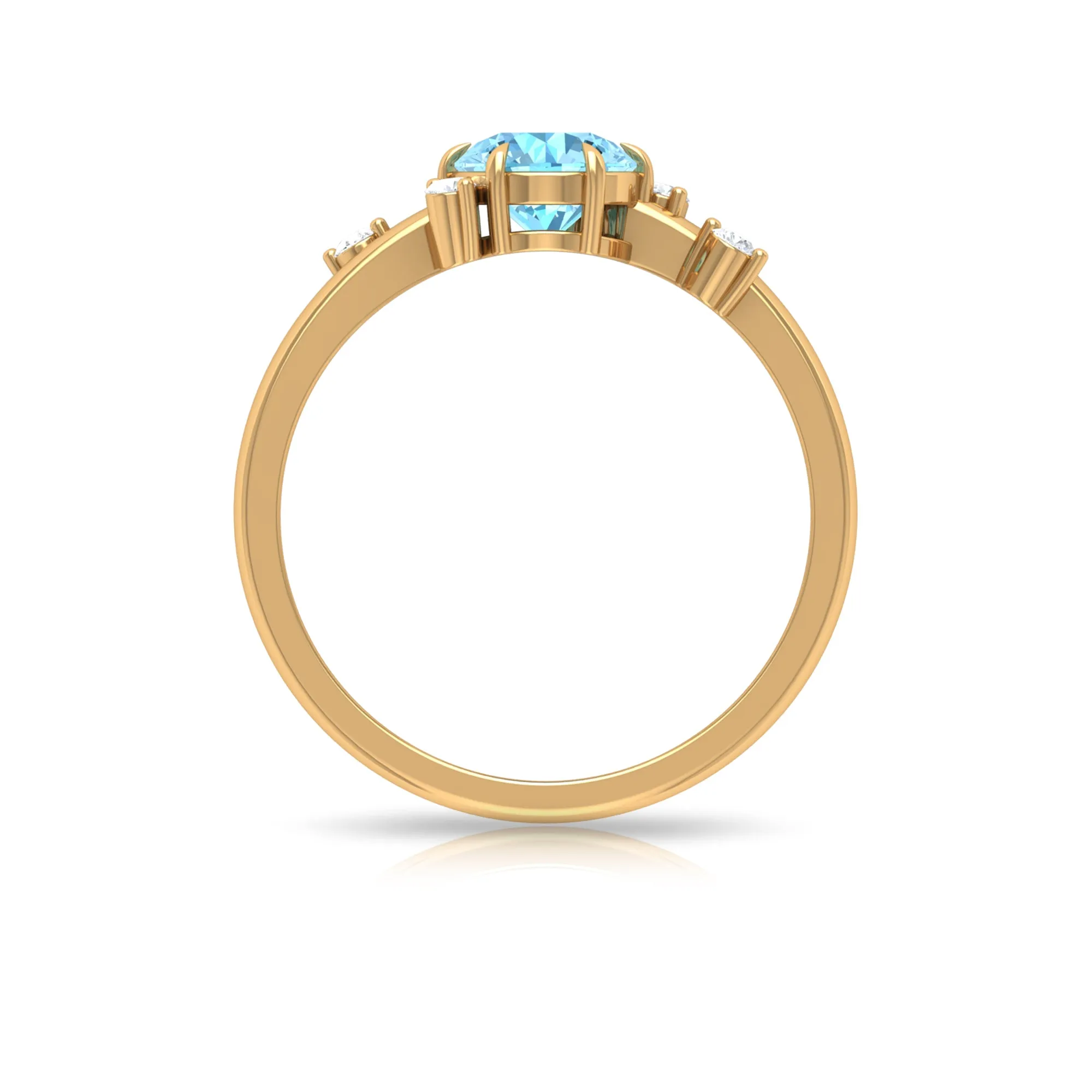Aquamarine and Diamond Scatter Promise Ring