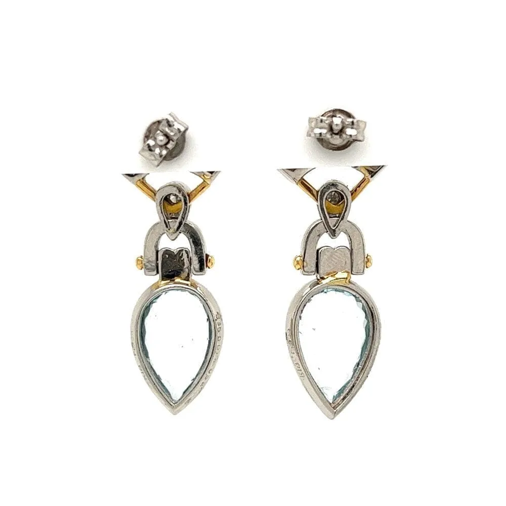 Aquamarine and Diamonds Drop Earrings at Regard Jewelry in Austin, Texas