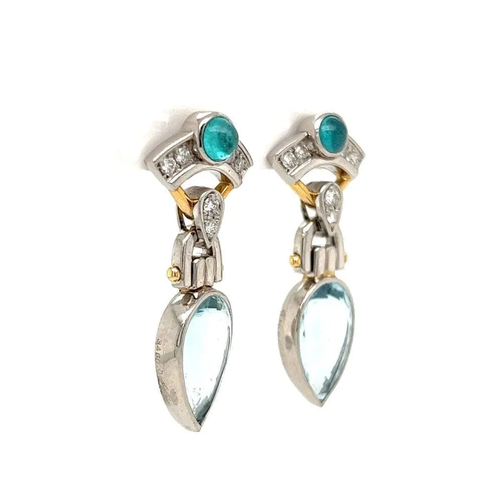 Aquamarine and Diamonds Drop Earrings at Regard Jewelry in Austin, Texas