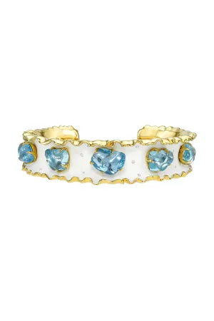 Aquamarine Diamond Frosted Bracelet