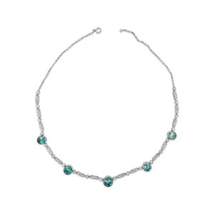 Art Deco Design Zircon & Diamond Necklace