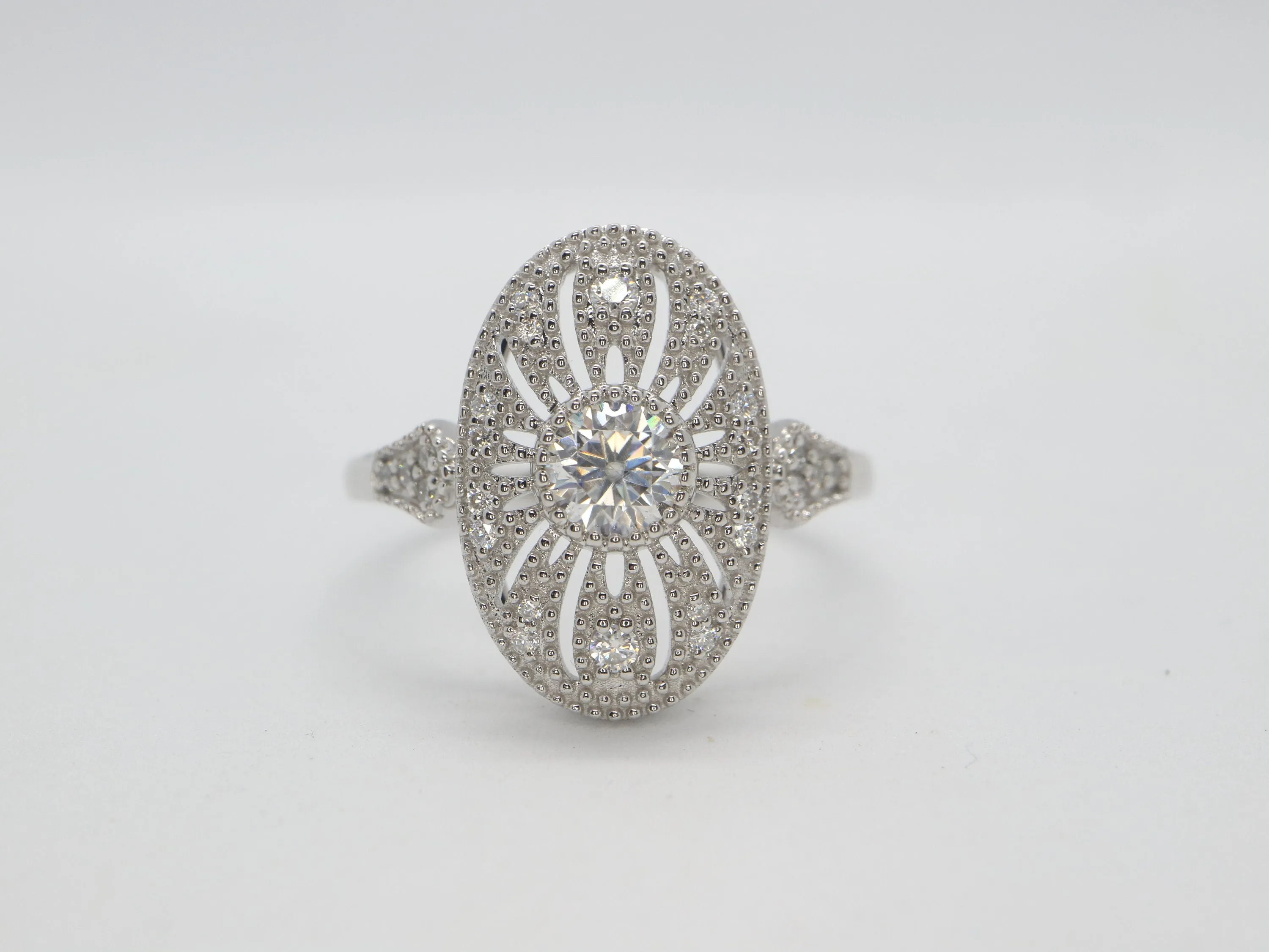 Art Deco Vintage moissinate diamond ring, Vintage engagement ring, Proposal bridal ring, Handmade ring, Moissainate diamond ring for women