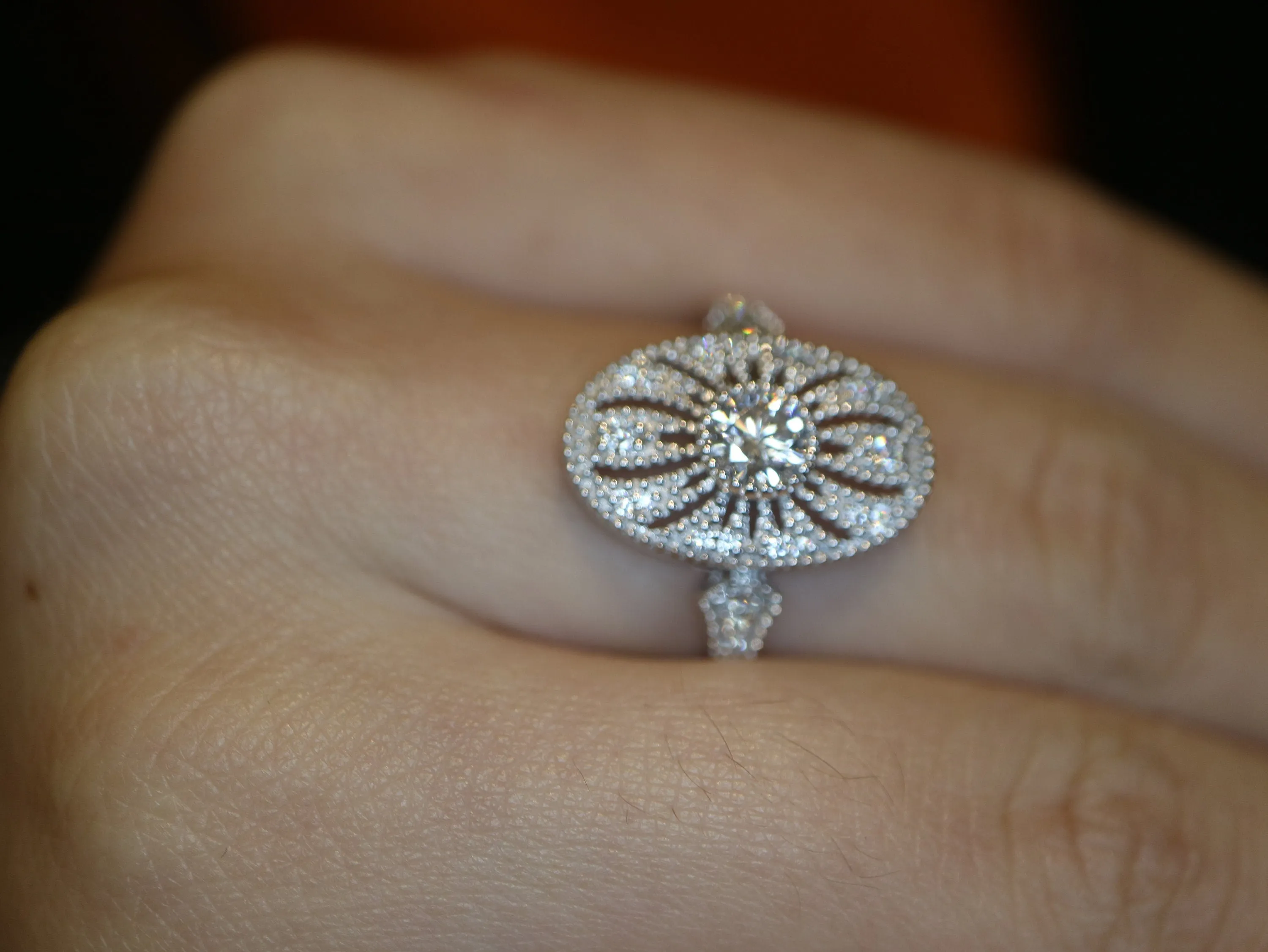 Art Deco Vintage moissinate diamond ring, Vintage engagement ring, Proposal bridal ring, Handmade ring, Moissainate diamond ring for women