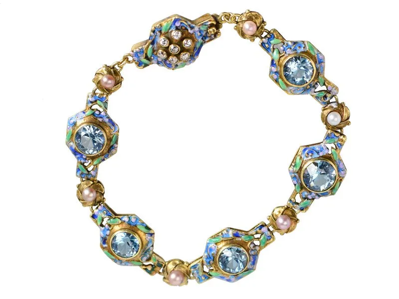 Awe Inspiring - Art Nouveau Aquamarine Bracelet