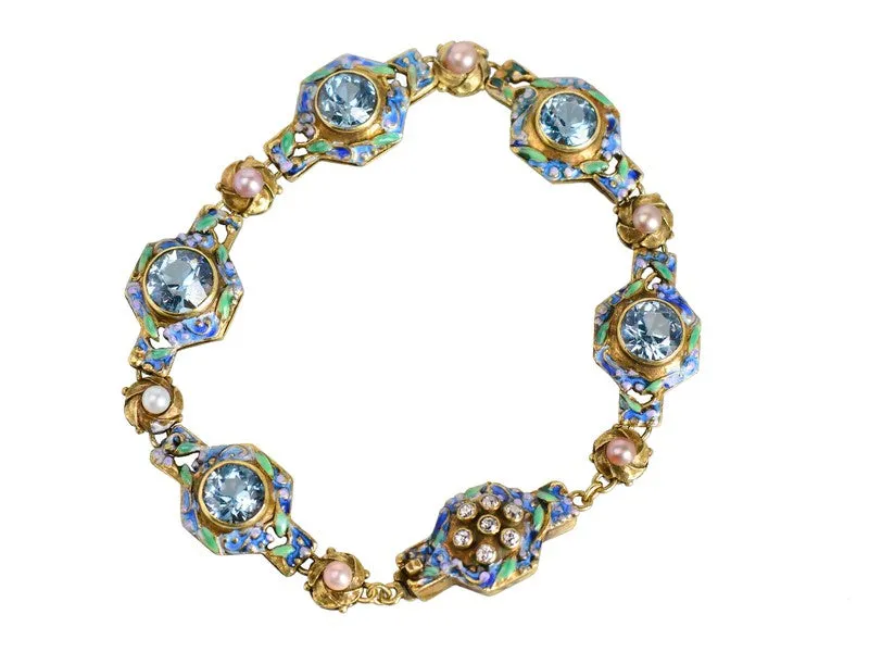 Awe Inspiring - Art Nouveau Aquamarine Bracelet