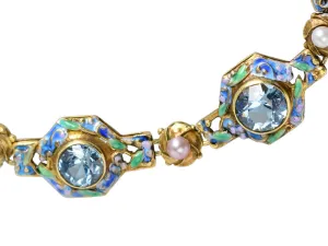 Awe Inspiring - Art Nouveau Aquamarine Bracelet