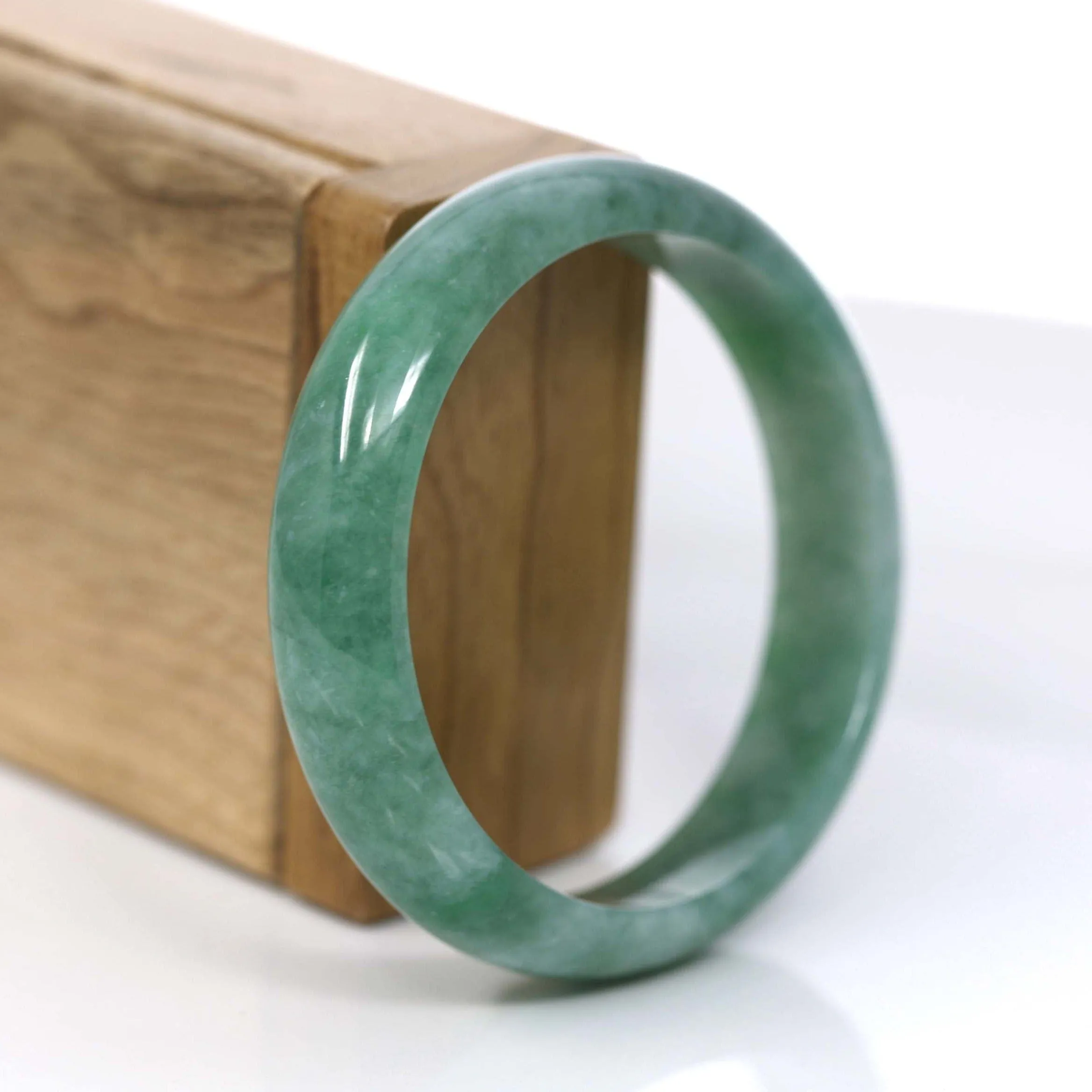 Baikalla Forest Green Classic Real Jadeite Jade Bangle Bracelet (57.69mm) #922