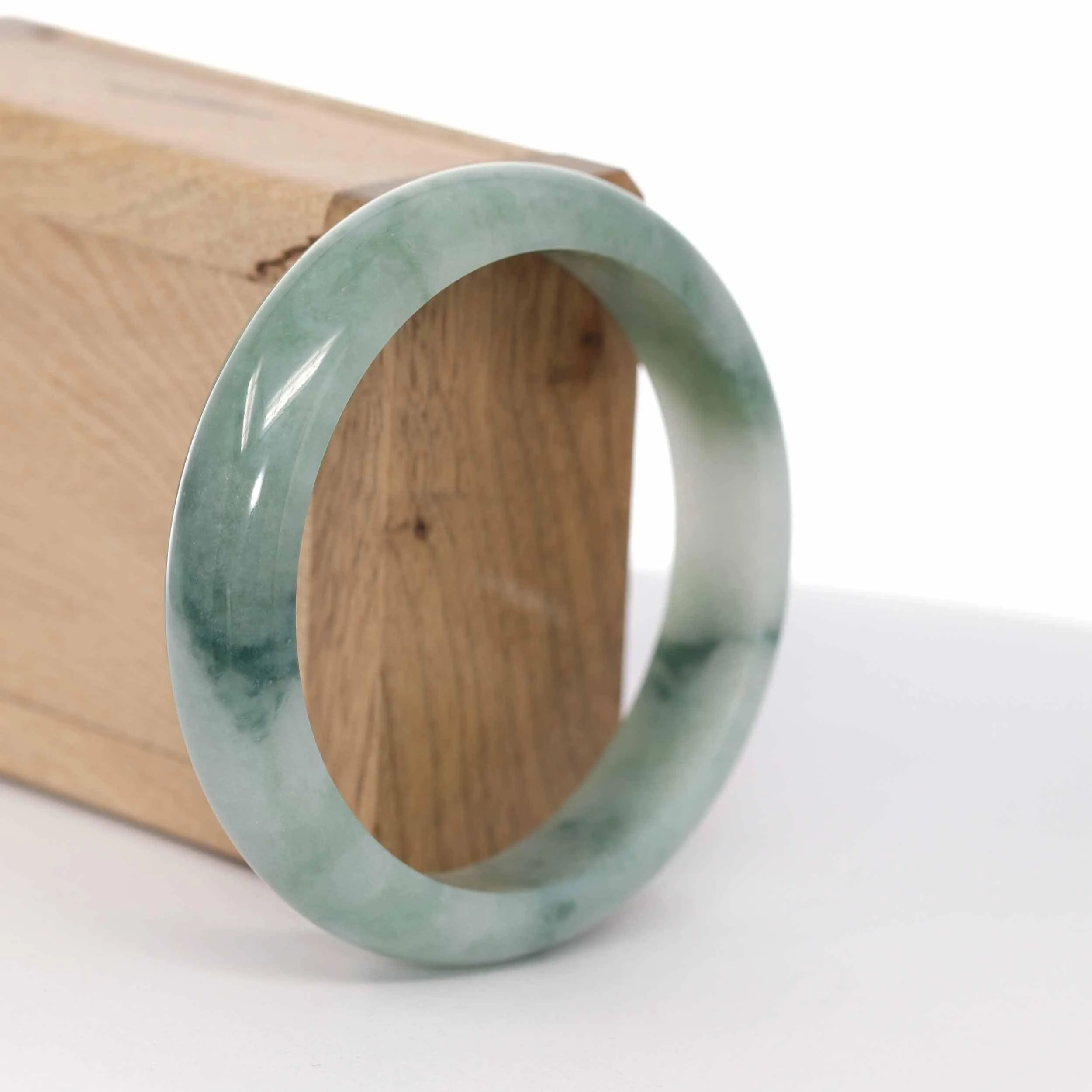 Baikalla "Classic Bangle" Blue-Green Natural Burmese Jadeite Jade Bangle ( 59 mm ) #588