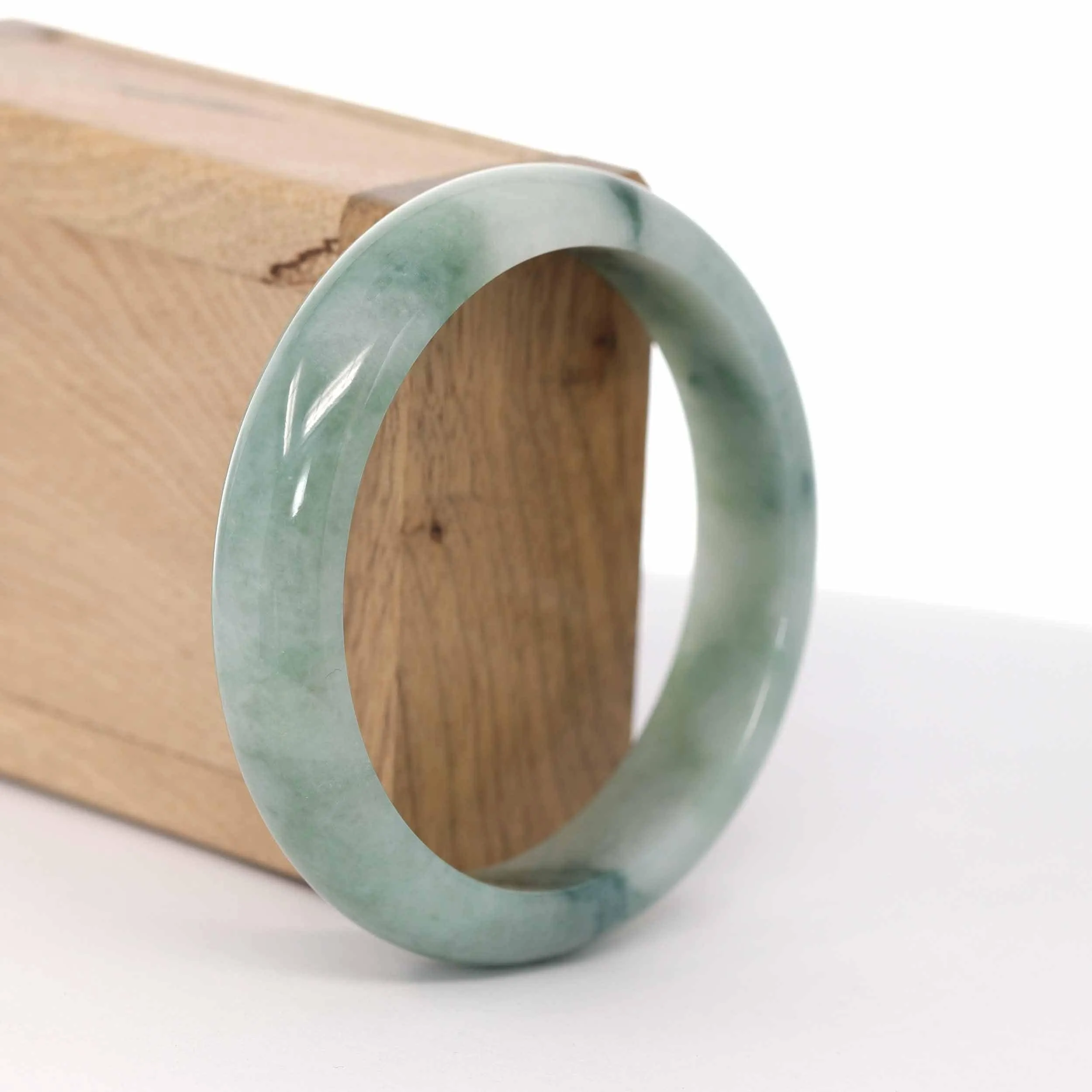 Baikalla "Classic Bangle" Blue-Green Natural Burmese Jadeite Jade Bangle ( 59 mm ) #588