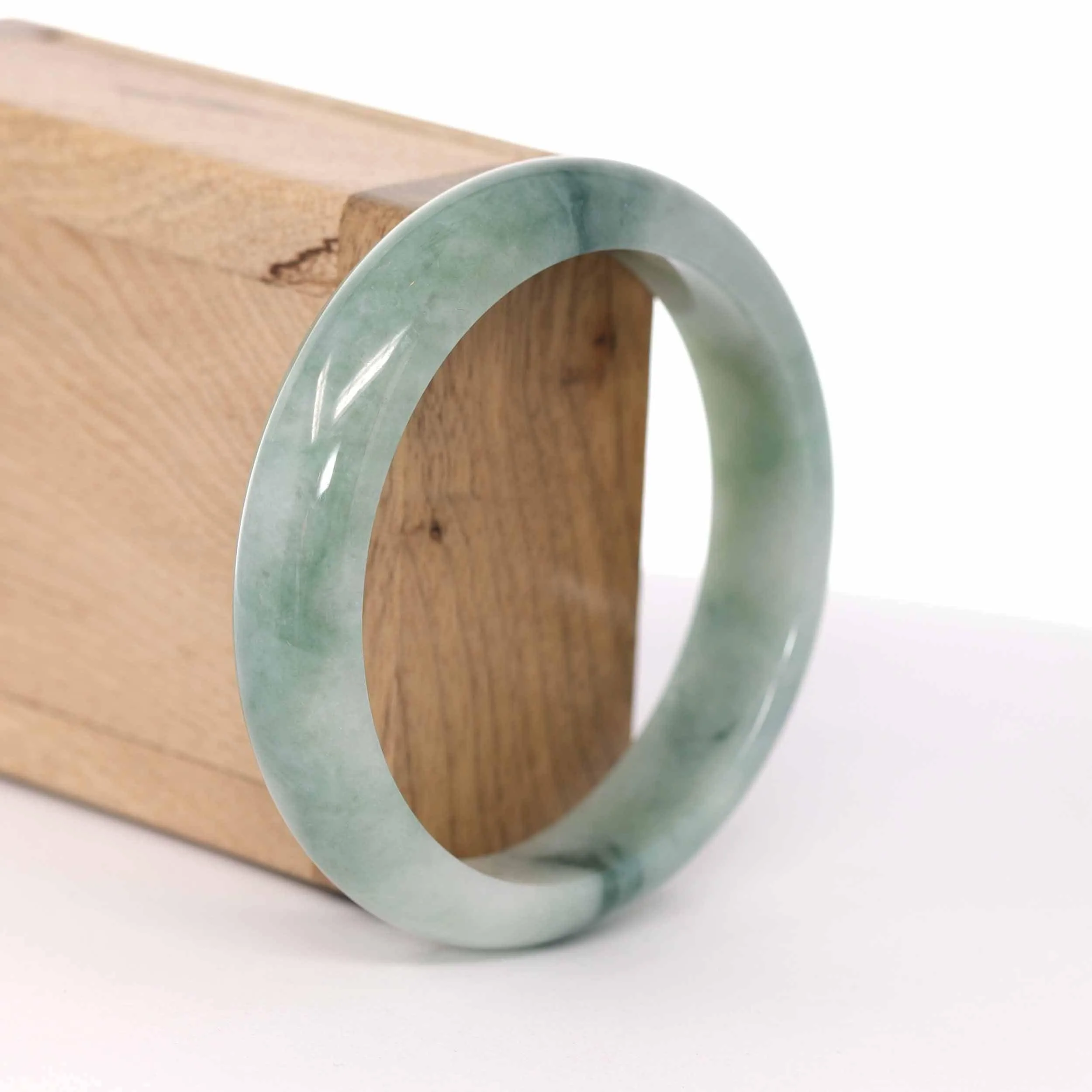 Baikalla "Classic Bangle" Blue-Green Natural Burmese Jadeite Jade Bangle ( 59 mm ) #588