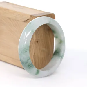 Baikalla "Princess Half Round" Ice Blue-Green Jadeite Jade Bangle ( 54.66 mm )#619