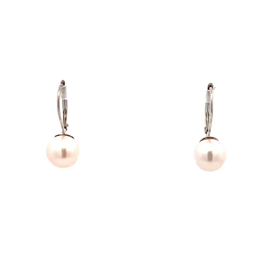 Beeghly & Co. White Gold Pearl Drop Earrings