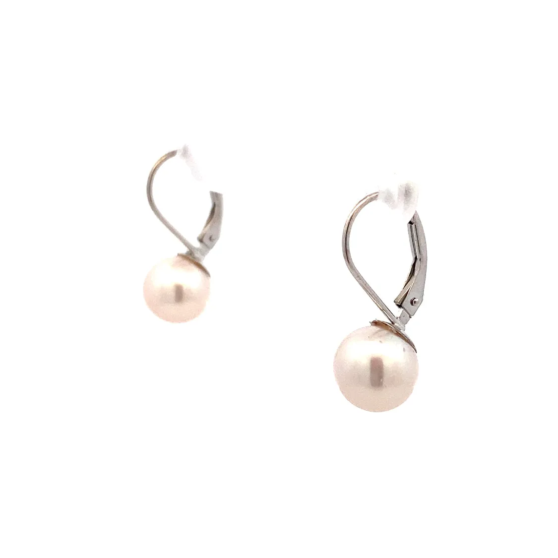 Beeghly & Co. White Gold Pearl Drop Earrings