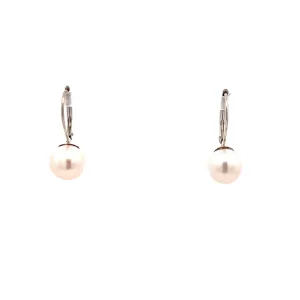 Beeghly & Co. White Gold Pearl Drop Earrings