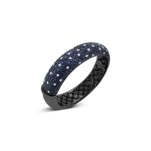 Blue & White Sapphire Bangle Bracelet