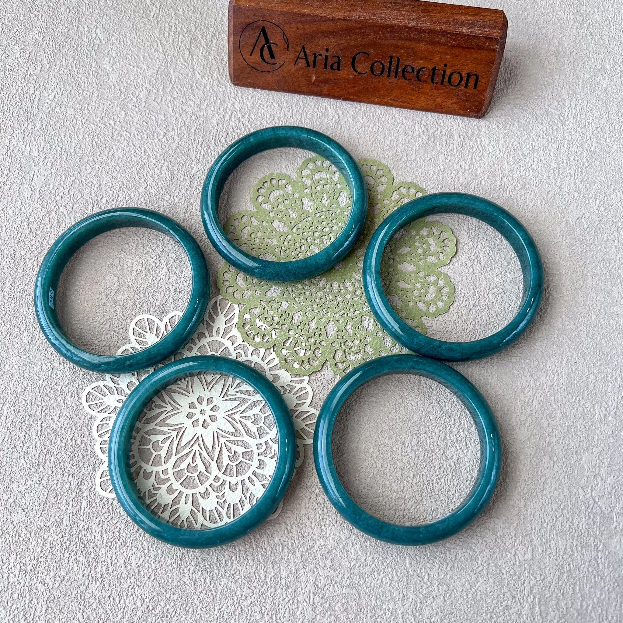 Blue Green Jadeite Jade Bangle, Grade A Jadeite Jade, SHWQ-0124-1715742733