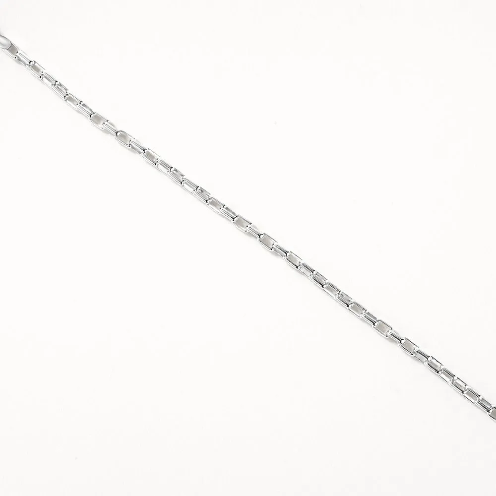 Box Paperclip Chain Bracelet in Silver