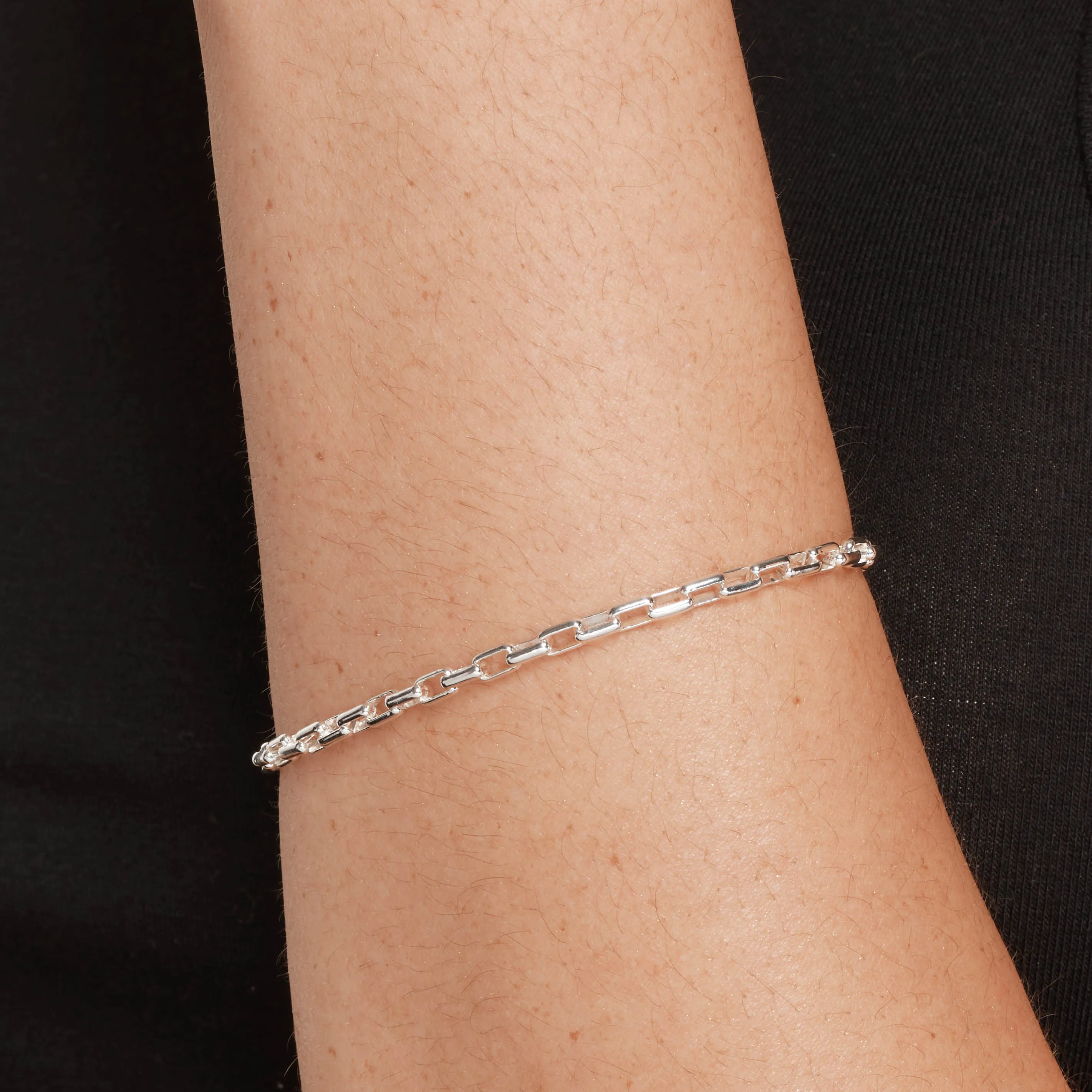 Box Paperclip Chain Bracelet in Silver