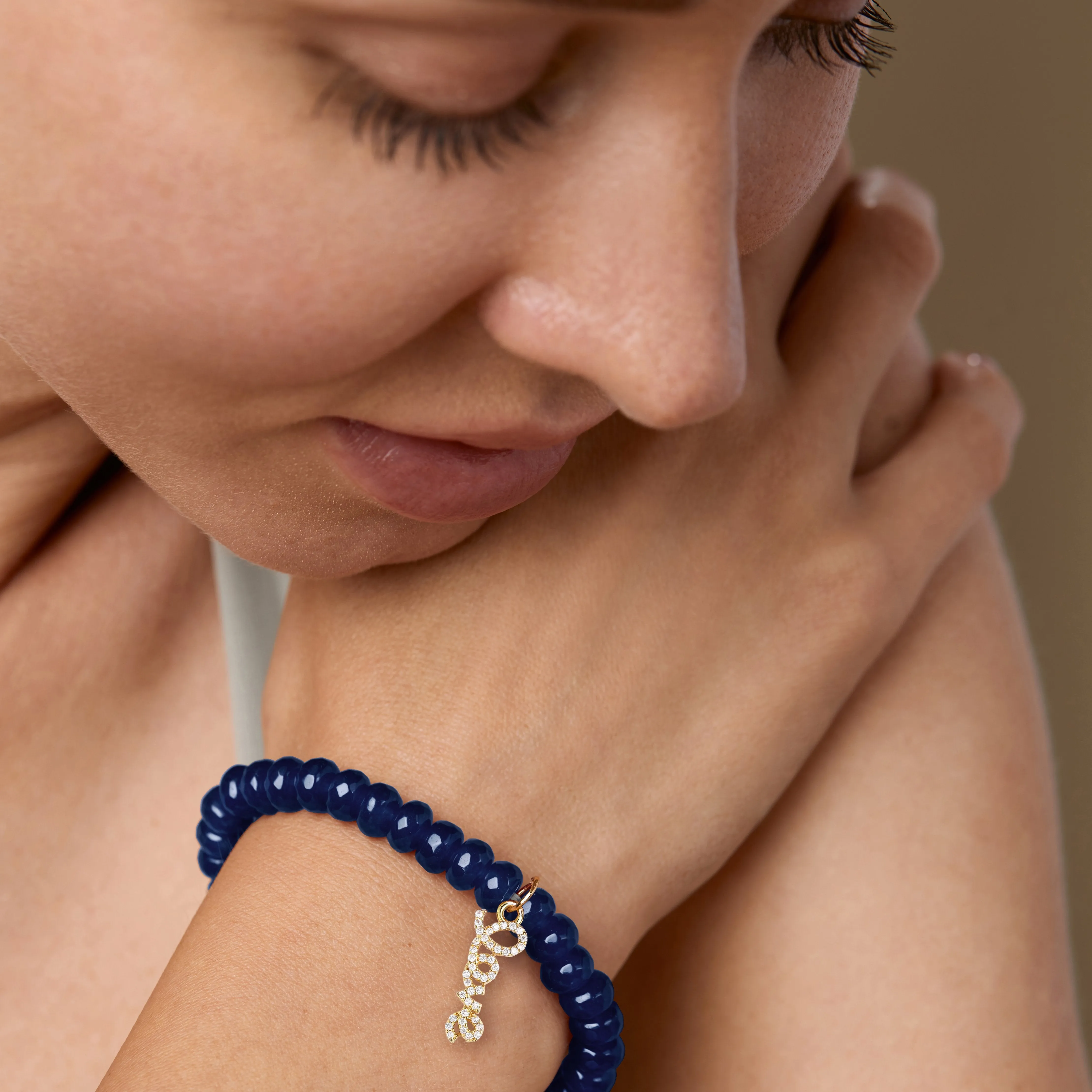 Brass 18k Calligraphy Love Embllishment Bracelet For Women