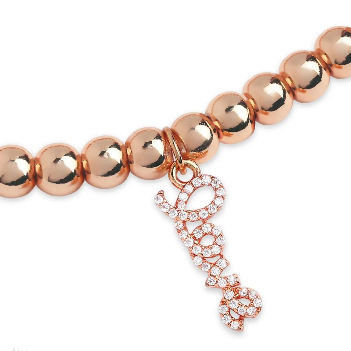 Brass 18k Calligraphy Love Embllishment Bracelet For Women