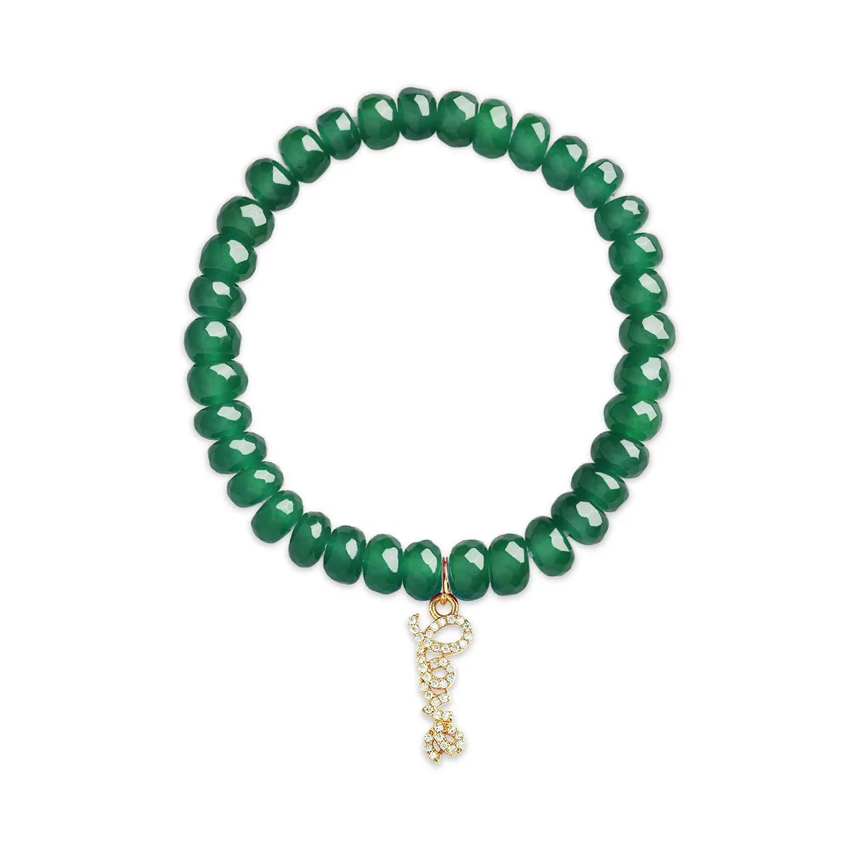 Brass 18k Calligraphy Love Embllishment Bracelet For Women
