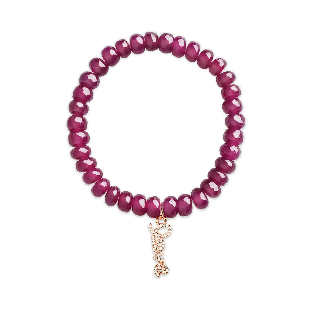 Brass 18k Calligraphy Love Embllishment Bracelet For Women
