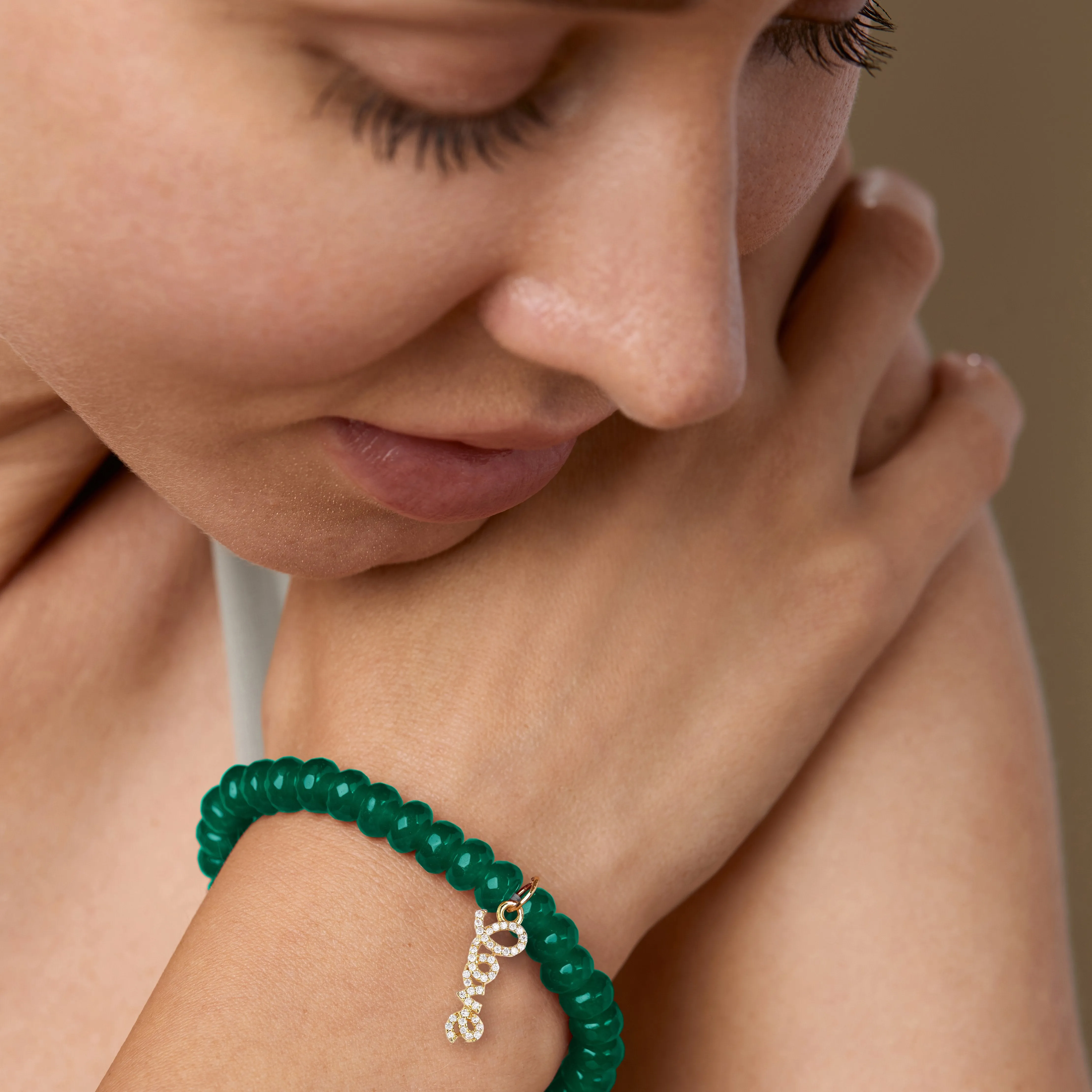 Brass 18k Calligraphy Love Embllishment Bracelet For Women