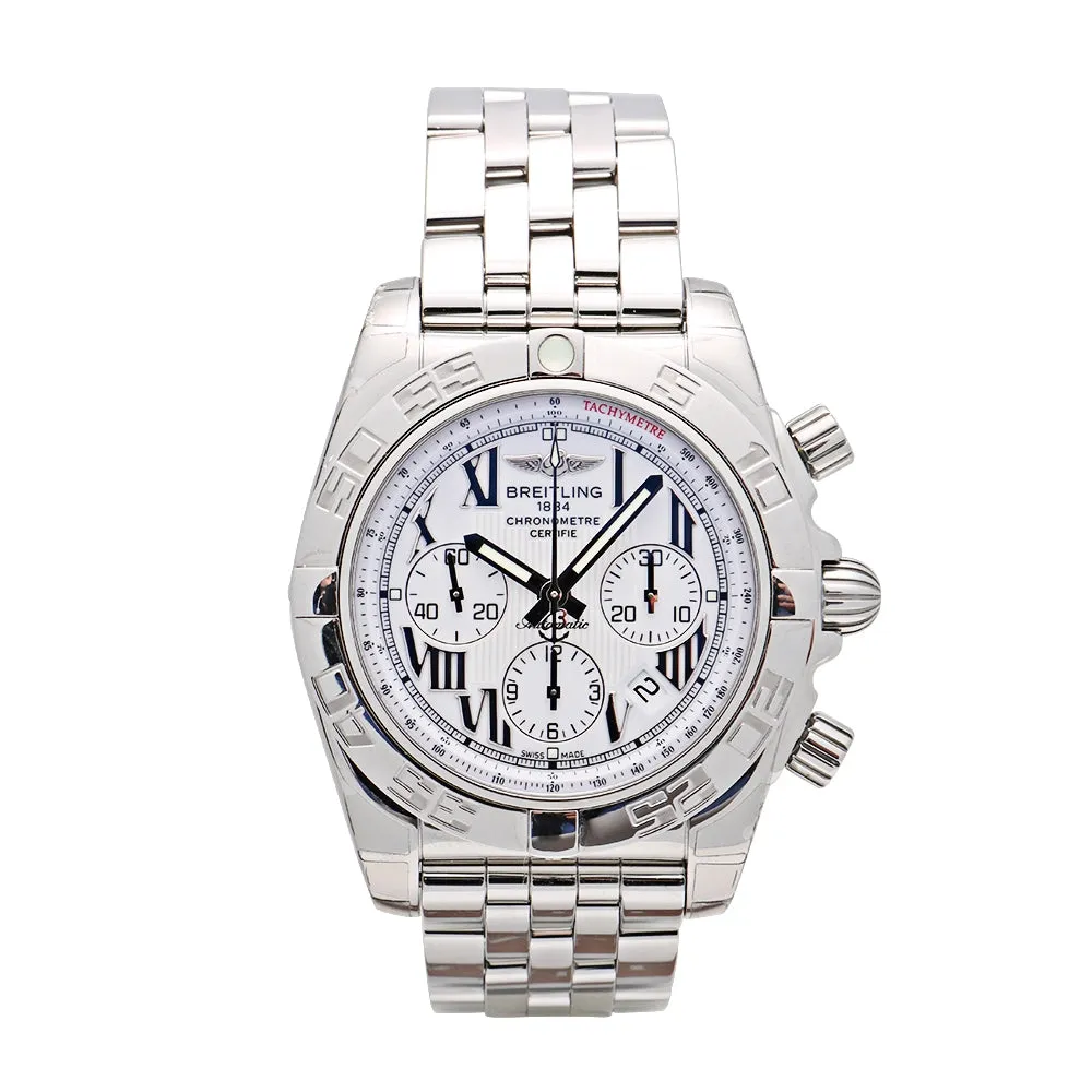 Breitling Chronomat 01 B01 Stainless Steel White Roman Dial 44mm Automatic (Preowned)