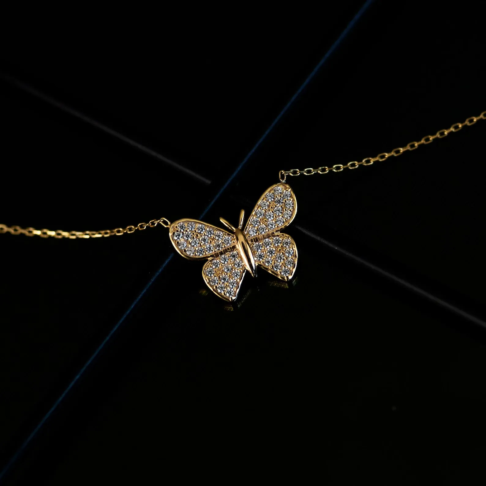 Butterfly Necklace Gold Plating