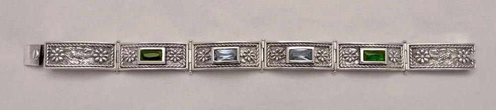 Byzantine Bracelet in Sterling Silver with zircon (B-27)