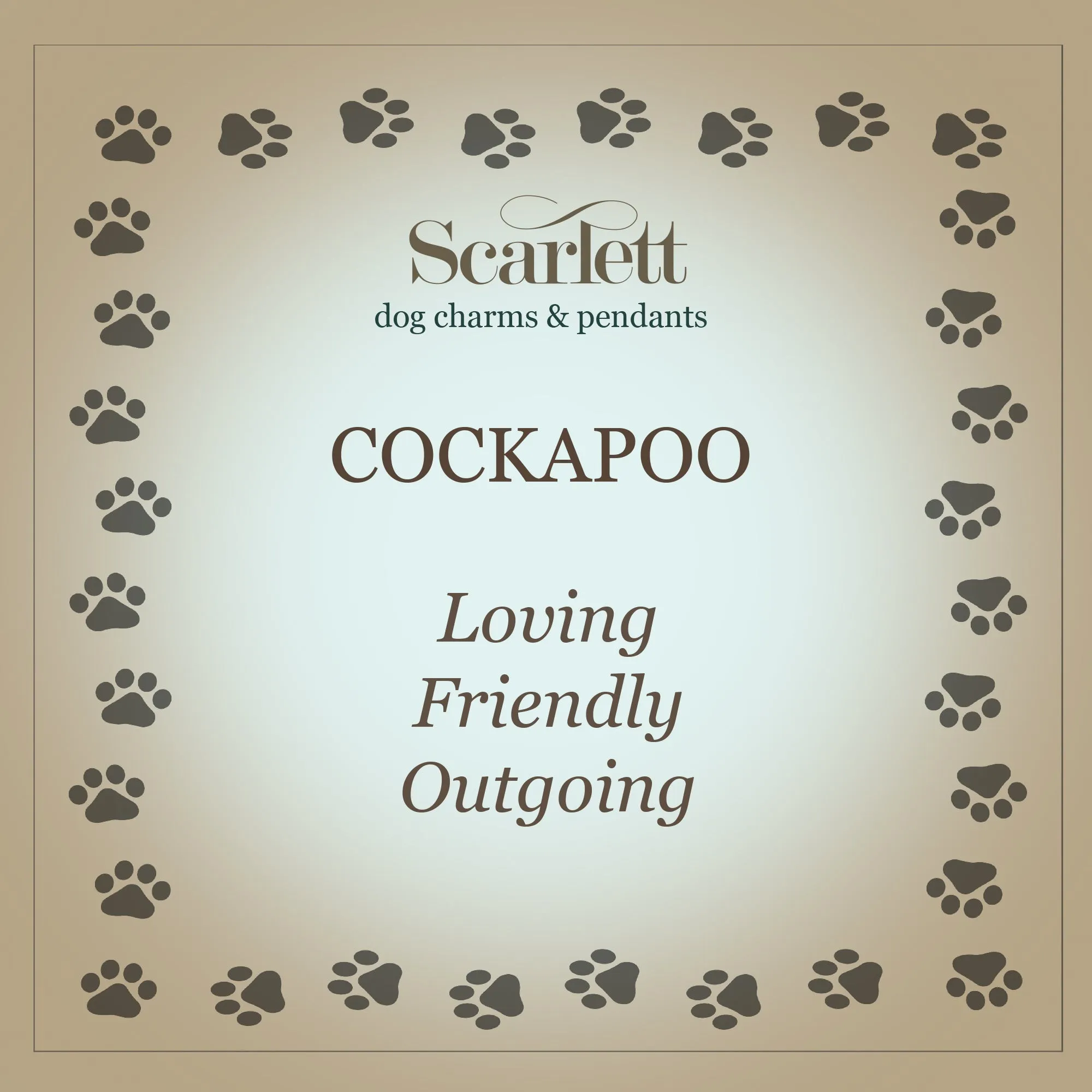 Cockapoo Silver Dog Charm