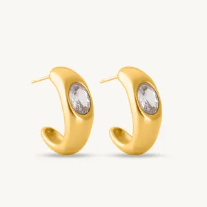 Crescent Moonstone Earrings