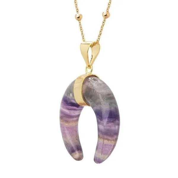 Crescent Necklace (Labradorite, Rose Quartz, Amethyst, Lapis)
