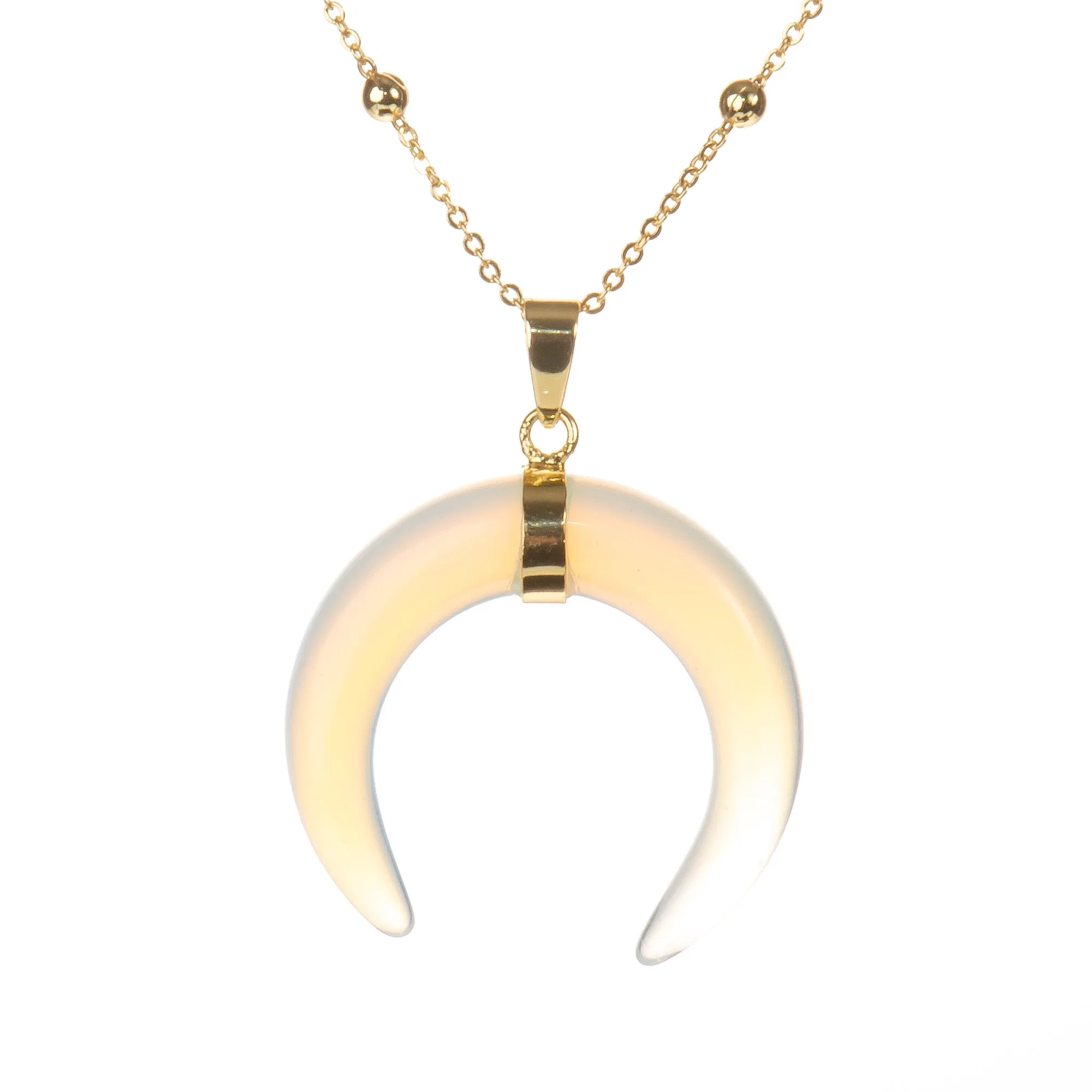 Crescent Necklace (Labradorite, Rose Quartz, Amethyst, Lapis)