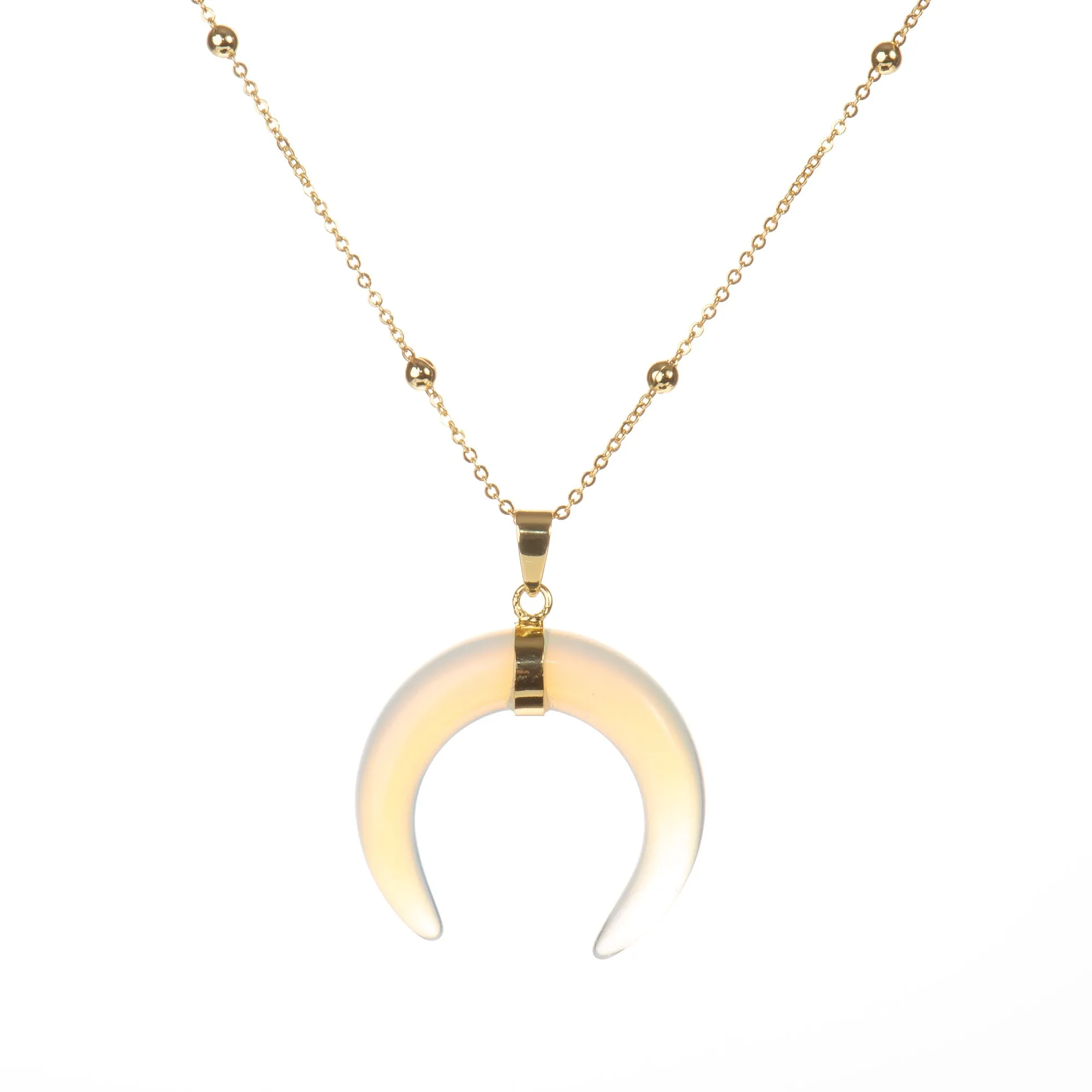 Crescent Necklace (Labradorite, Rose Quartz, Amethyst, Lapis)