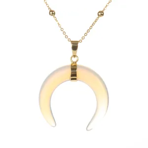 Crescent Necklace (Labradorite, Rose Quartz, Amethyst, Lapis)