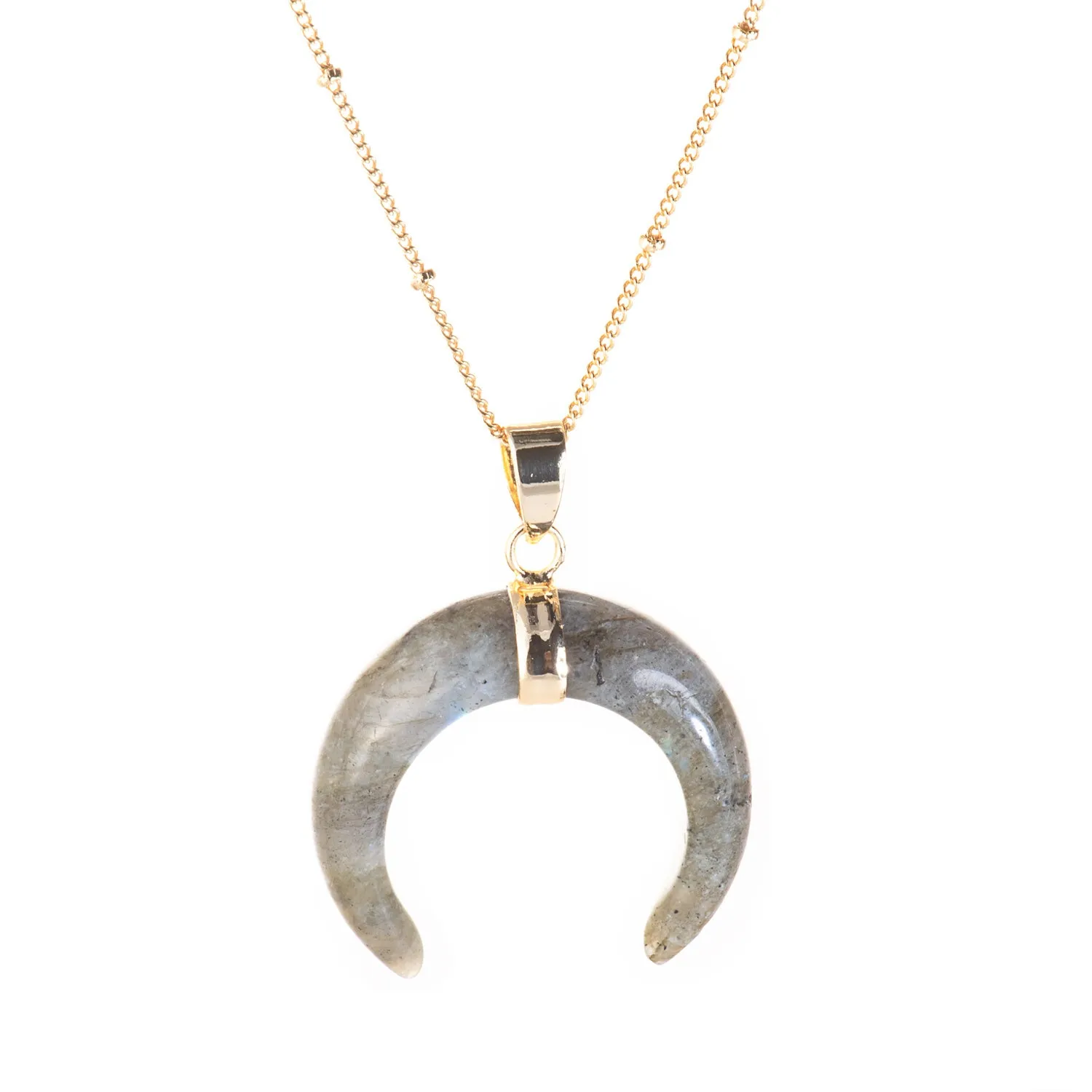 Crescent Necklace (Labradorite, Rose Quartz, Amethyst, Lapis)