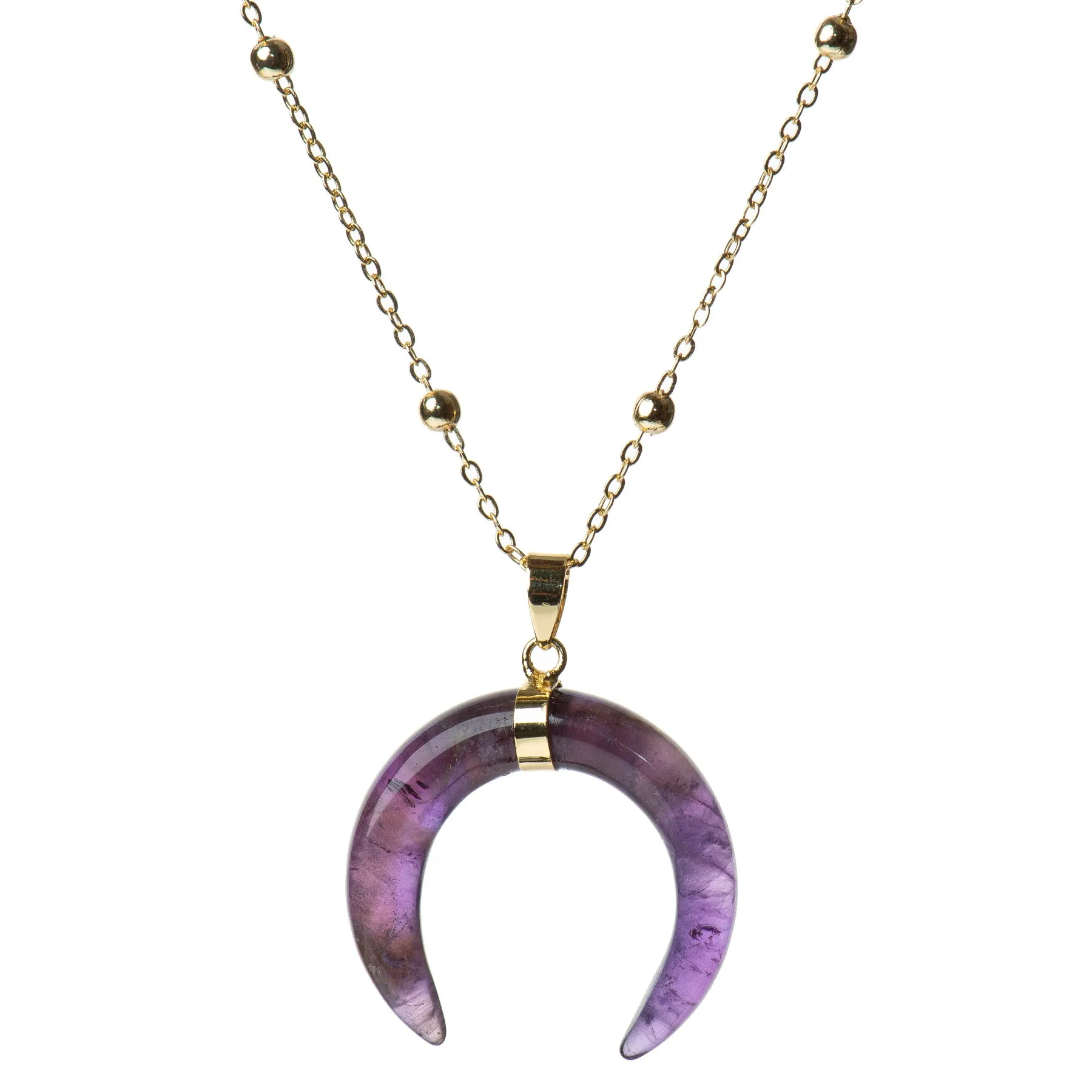 Crescent Necklace (Labradorite, Rose Quartz, Amethyst, Lapis)