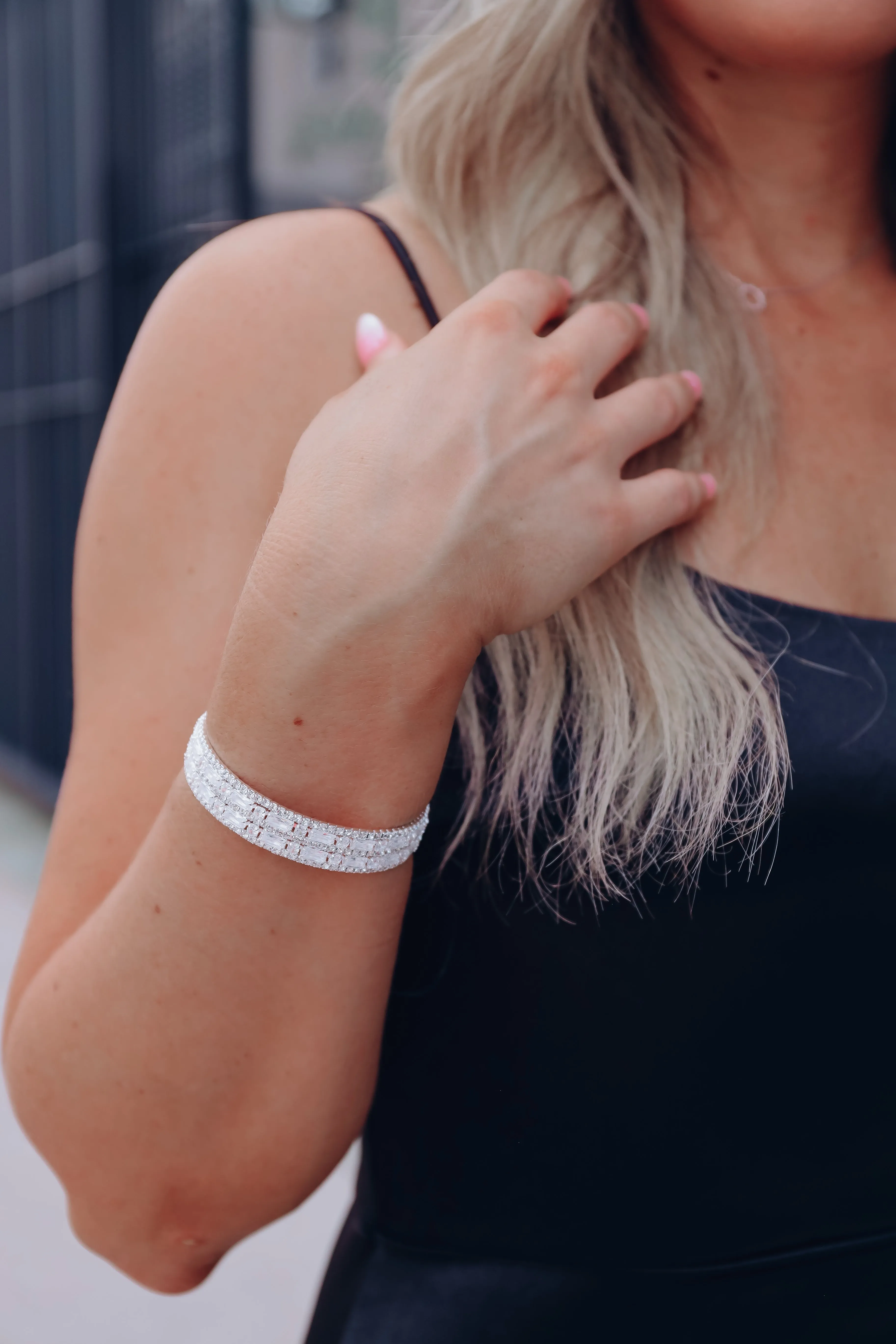 Crystal Open Cuff Bracelet