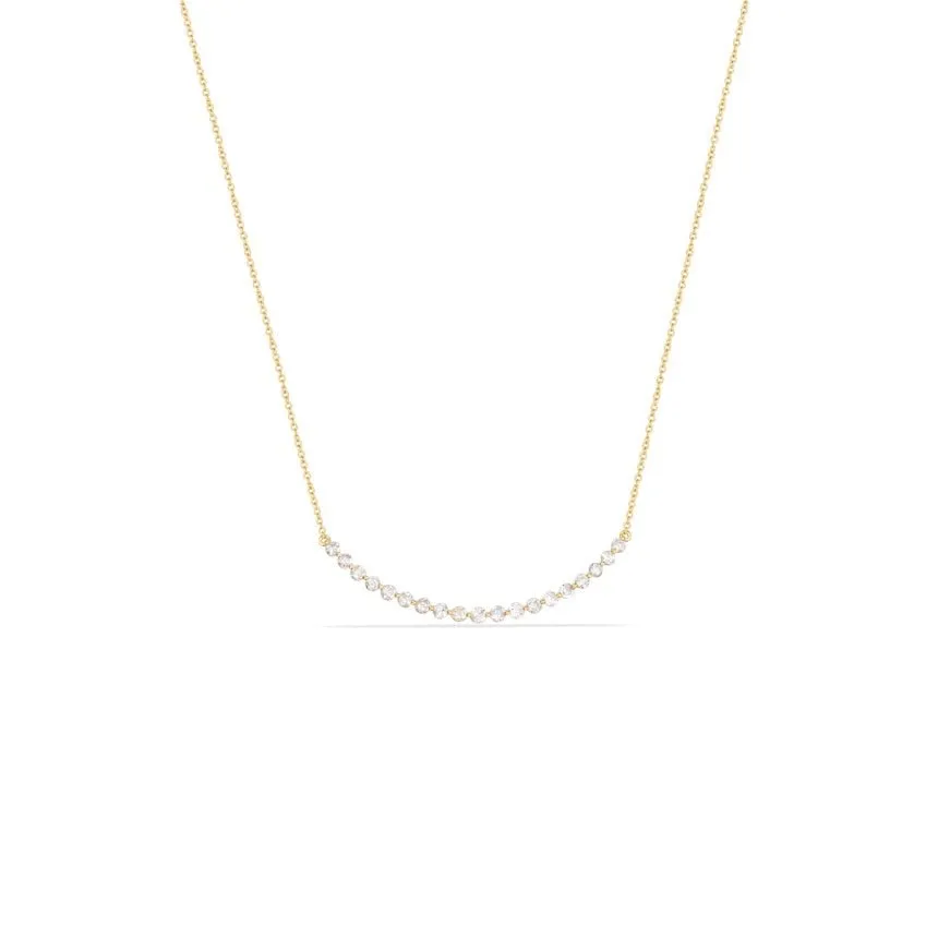Curved Bar Necklace With Diamonds