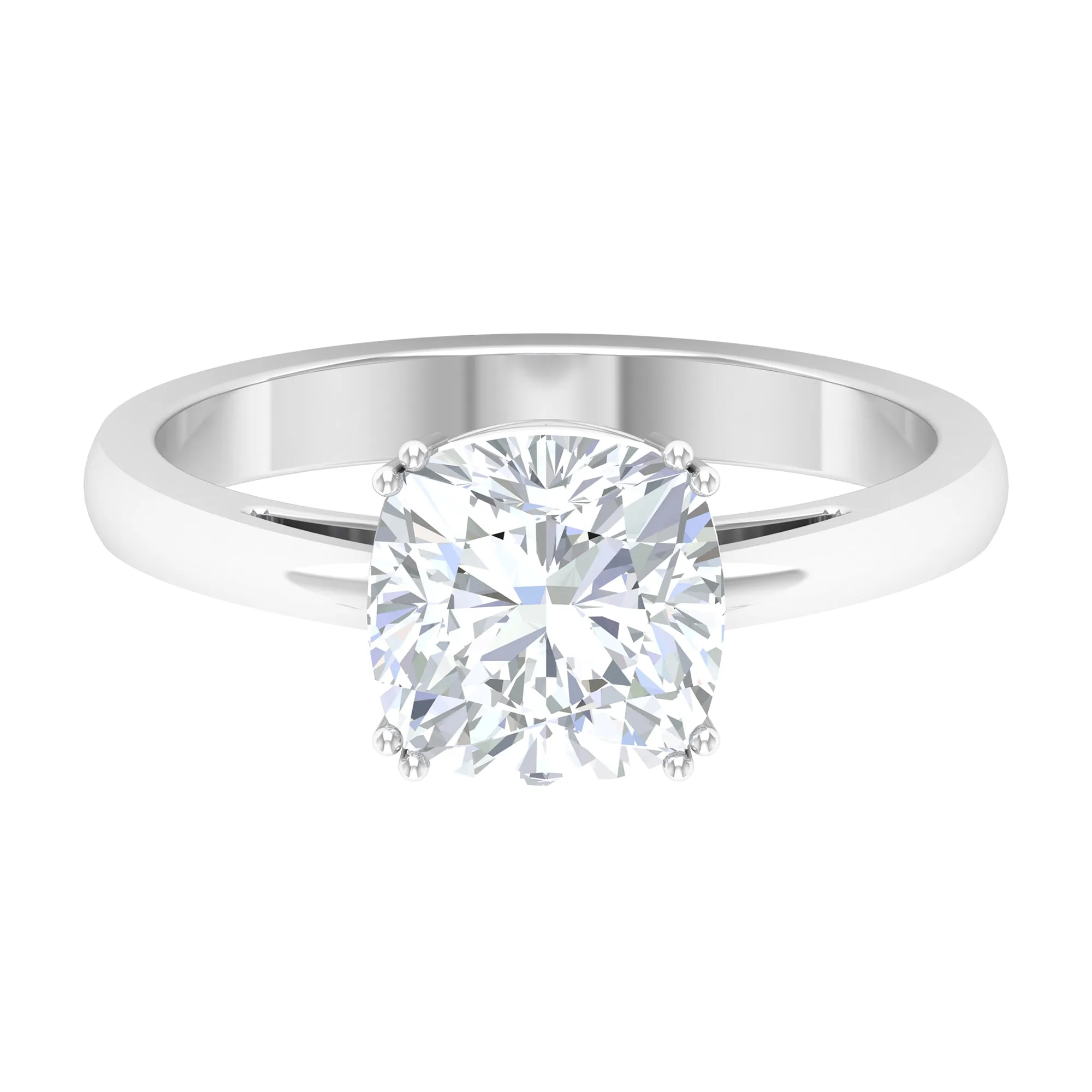 Cushion Cut Certified Moissanite Solitaire Engagement Ring
