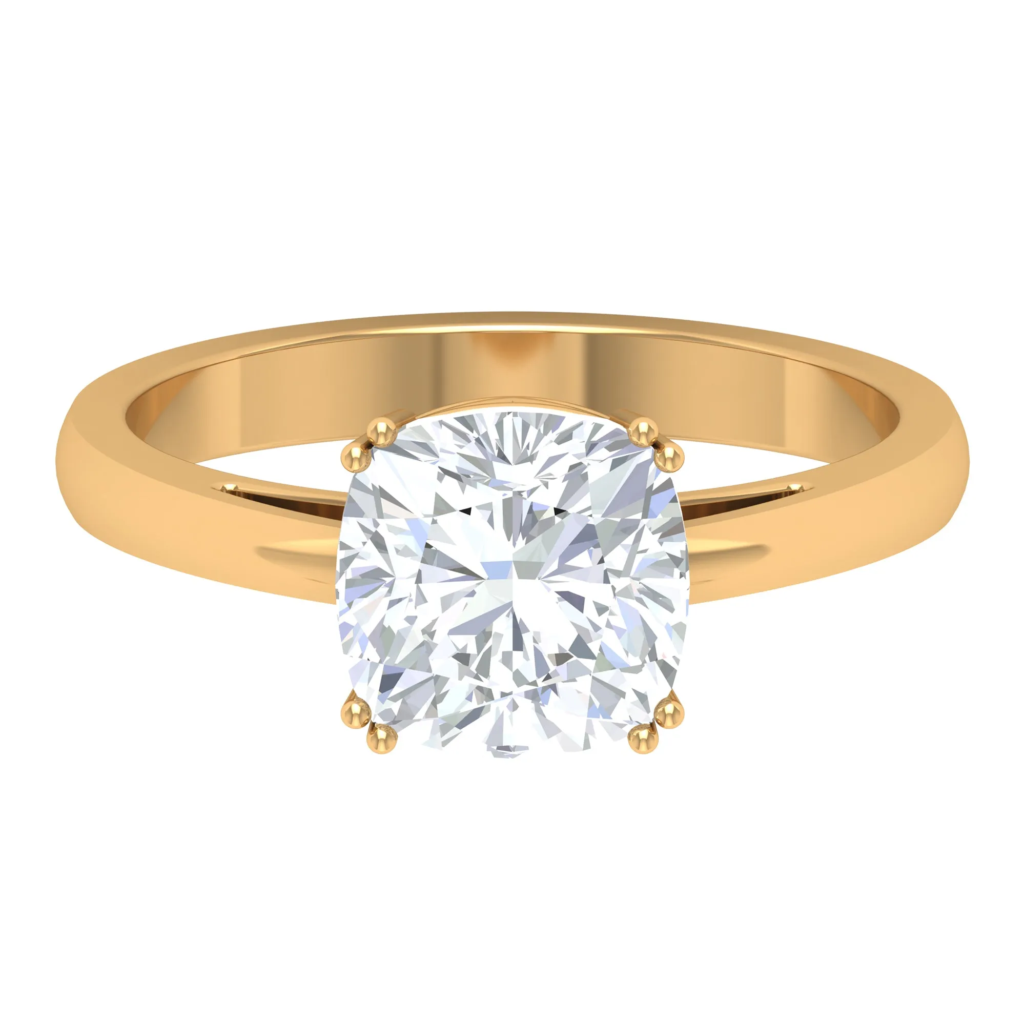 Cushion Cut Certified Moissanite Solitaire Engagement Ring