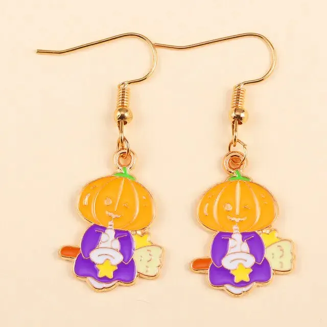 Cute Enamel Halloween Dangle Earrings