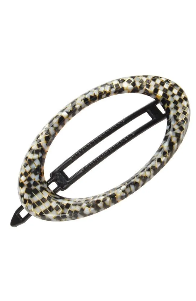 Cutout Oval Plastic Tige Boule Barrette - Classic