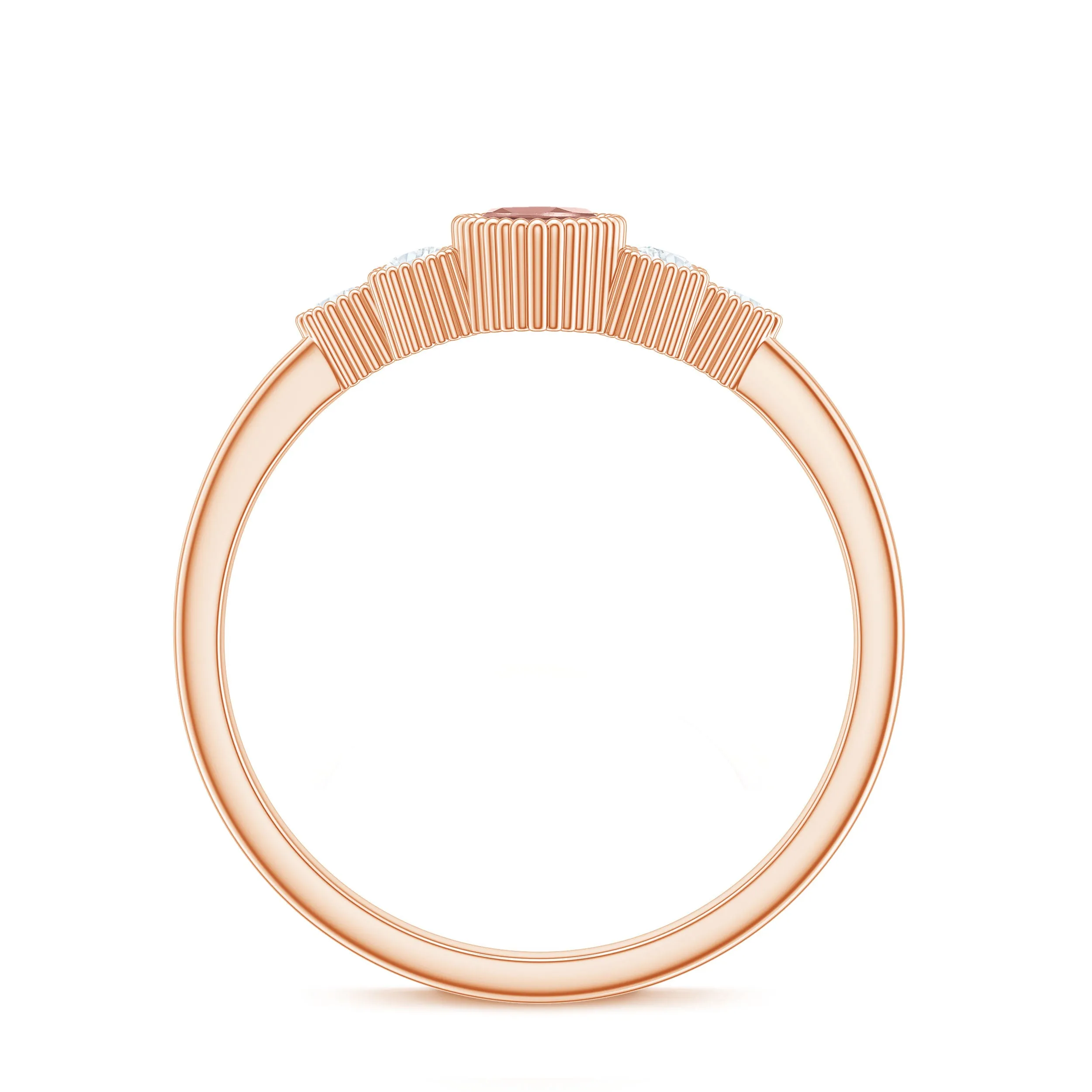 Designer Morganite and Diamond Trio Engagement Ring