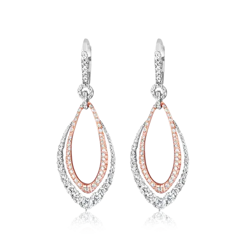 Diamond Openwork Dangle Earrings