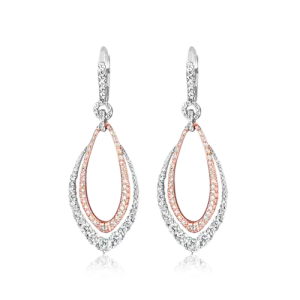 Diamond Openwork Dangle Earrings