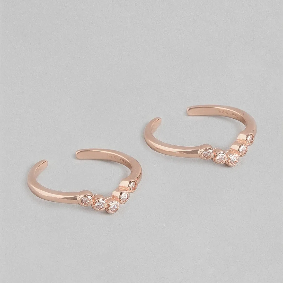 Dreamy Wishbone Rose Gold 925 Silver Toe Ring