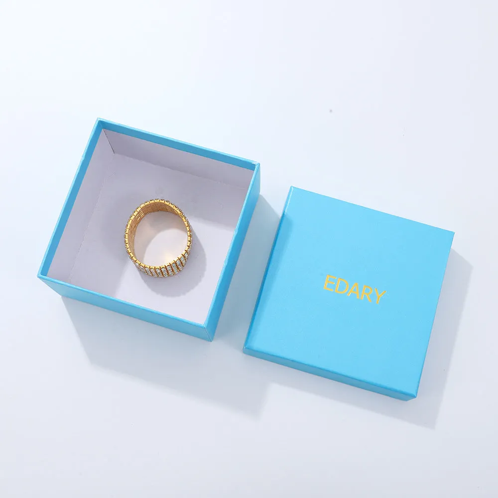 EDARY Rhinestone Gold Crystal Bracelet Choker Wedding Jewelry for Women