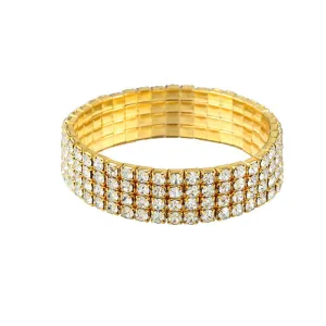 EDARY Rhinestone Gold Crystal Bracelet Choker Wedding Jewelry for Women